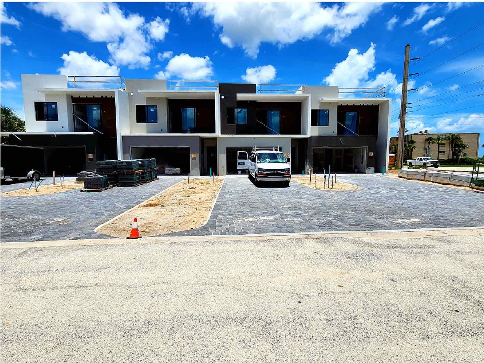 FMM General Contractors jobsite — 100 Ocean townhome development under construction in South Florida
